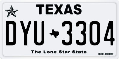 TX license plate DYU3304
