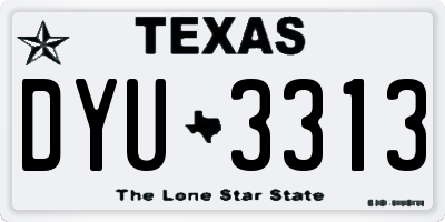 TX license plate DYU3313