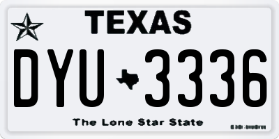 TX license plate DYU3336