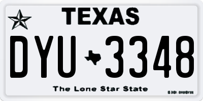 TX license plate DYU3348