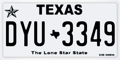 TX license plate DYU3349