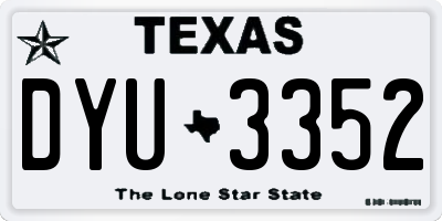 TX license plate DYU3352
