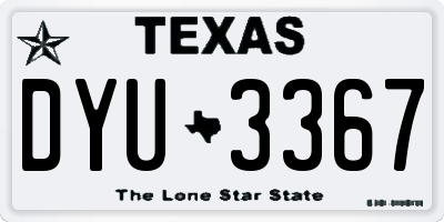 TX license plate DYU3367