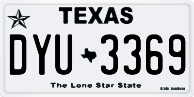 TX license plate DYU3369