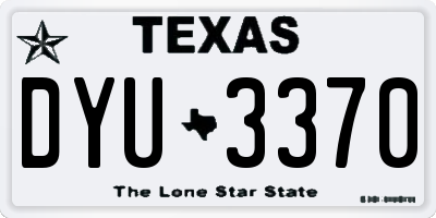 TX license plate DYU3370