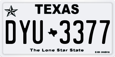 TX license plate DYU3377