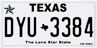 TX license plate DYU3384