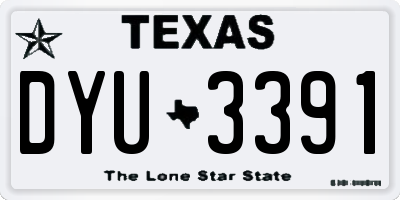 TX license plate DYU3391