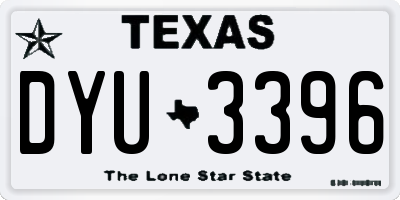 TX license plate DYU3396