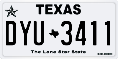 TX license plate DYU3411