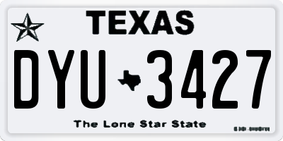 TX license plate DYU3427