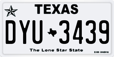 TX license plate DYU3439