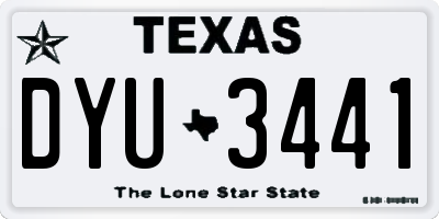 TX license plate DYU3441