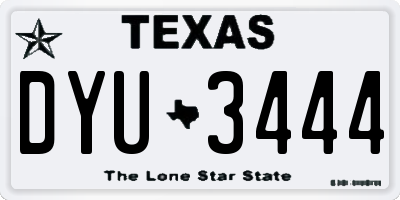 TX license plate DYU3444