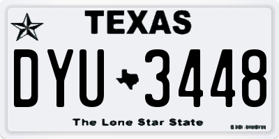 TX license plate DYU3448