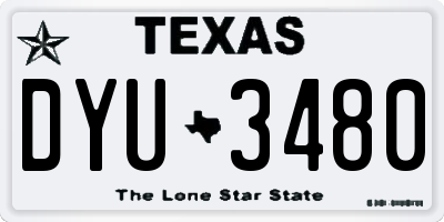 TX license plate DYU3480