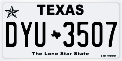 TX license plate DYU3507