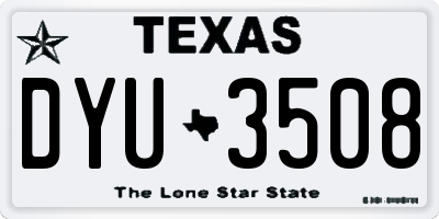 TX license plate DYU3508