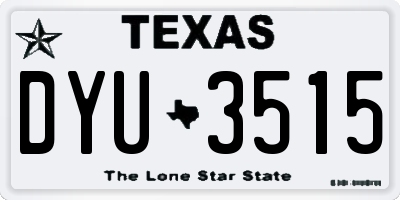 TX license plate DYU3515