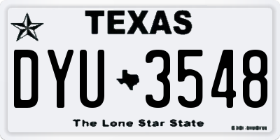 TX license plate DYU3548