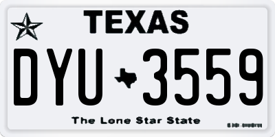 TX license plate DYU3559