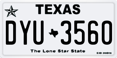 TX license plate DYU3560