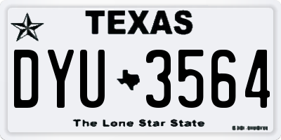 TX license plate DYU3564