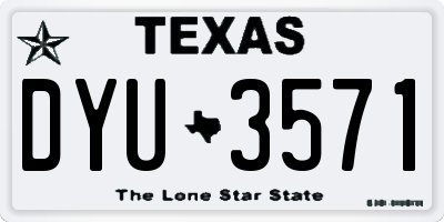 TX license plate DYU3571