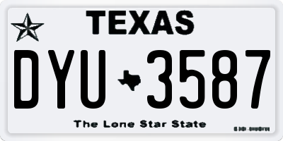 TX license plate DYU3587