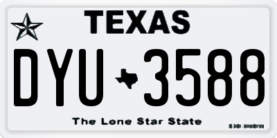 TX license plate DYU3588