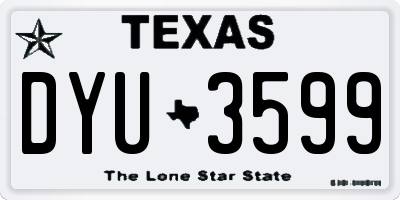 TX license plate DYU3599