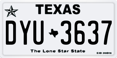 TX license plate DYU3637