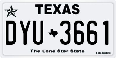TX license plate DYU3661