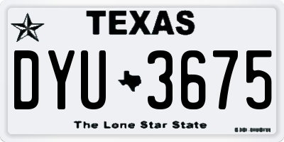 TX license plate DYU3675