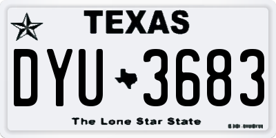 TX license plate DYU3683