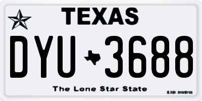 TX license plate DYU3688