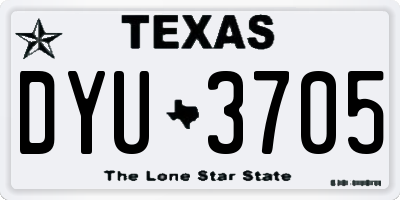 TX license plate DYU3705