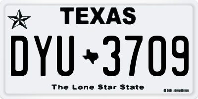 TX license plate DYU3709