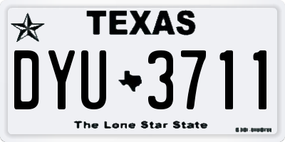 TX license plate DYU3711