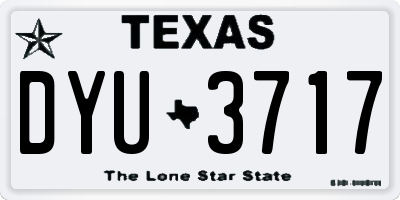 TX license plate DYU3717