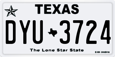TX license plate DYU3724
