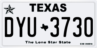 TX license plate DYU3730