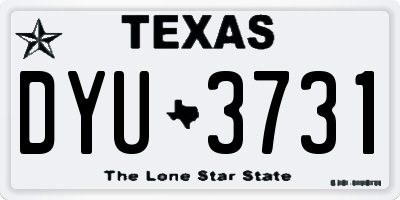 TX license plate DYU3731
