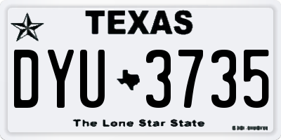 TX license plate DYU3735
