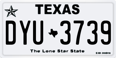 TX license plate DYU3739