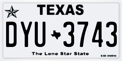 TX license plate DYU3743