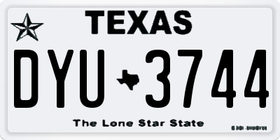 TX license plate DYU3744