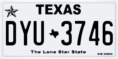 TX license plate DYU3746