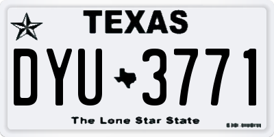 TX license plate DYU3771
