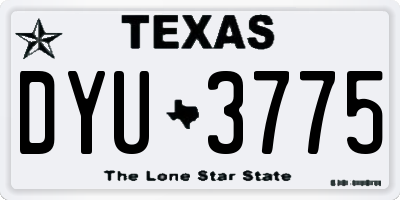 TX license plate DYU3775